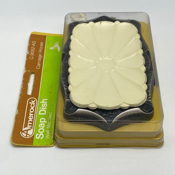 NOS Vintage Amerock Carriage House Antique SILVER Wall Mount Soap Dish C-9052-AS - Picture 3 of 6